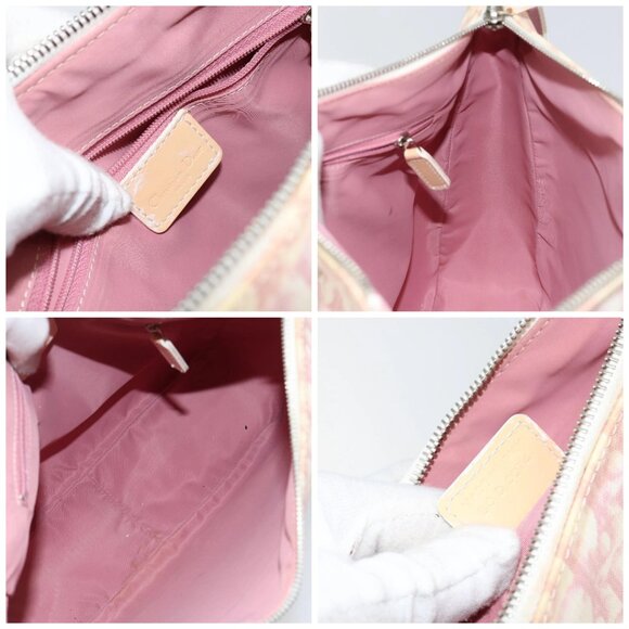 Christian Dior Trotter Canvas Shoulder Bag PVC Pink Silver Auth gh1100 - Picture 15 of 16